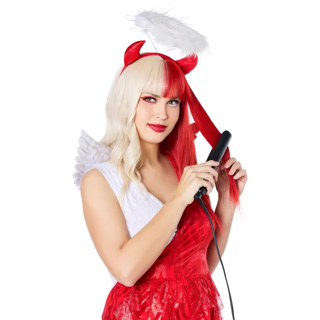 Heat Resistant Angel and Devil Split Wig at Spirit Halloween