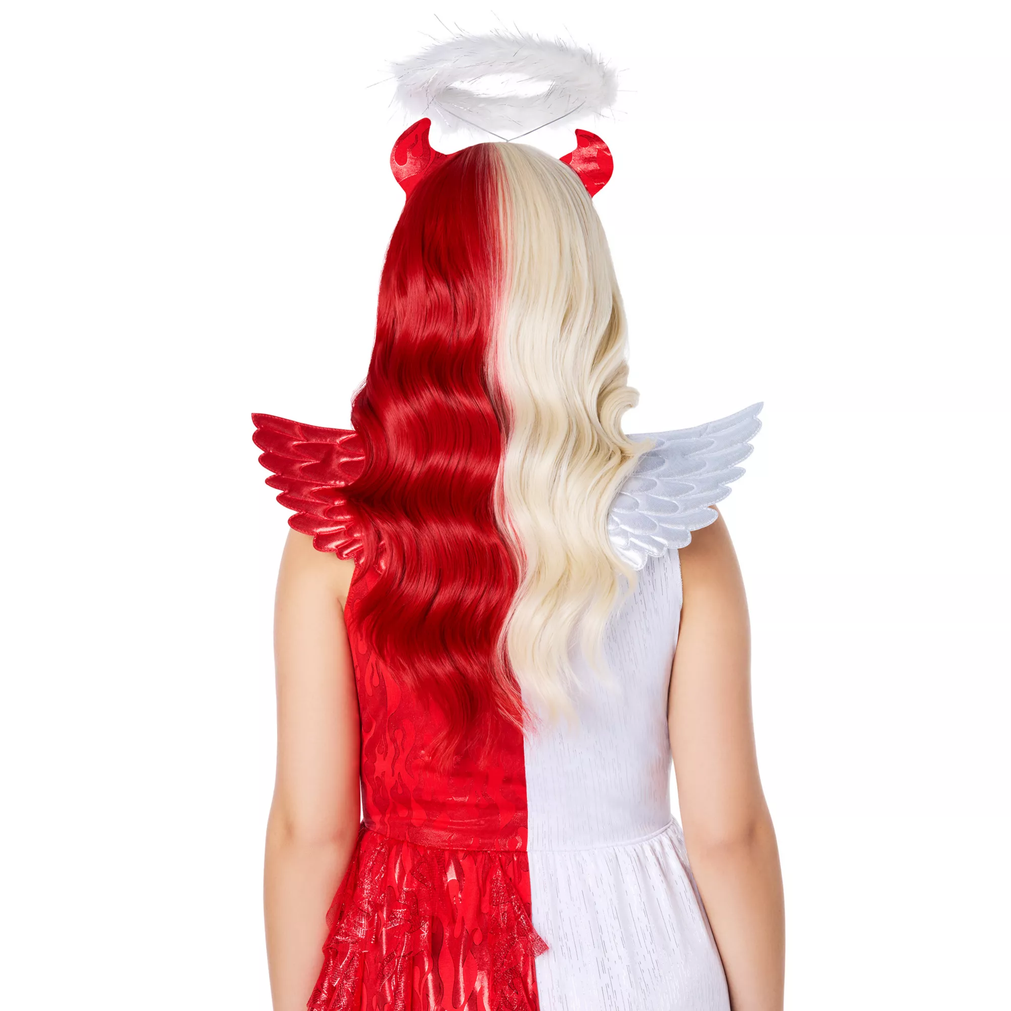 Heat Resistant Angel and Devil Split Wig at Spirit Halloween