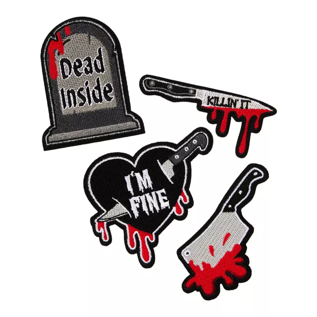 Dead Inside Bloody Patch Set - 4 Pack at Spencer's