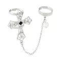 Black Square Cross Pearl-Effect Chain Rings at Spirit Halloween