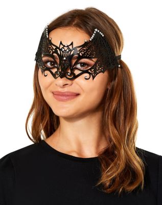 01642503 - Rhinestone Bat Half Mask