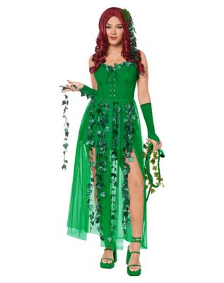 Women's Poisonous Villain Costume Plants Vines Pattern Full Outfit Bodysuit  Cosplay Corset Fancy for Halloween