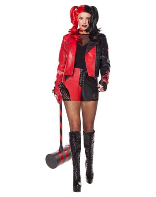 Adulti Bambini Ragazza Halloween Cosplay Suicide Squad Harley Quinn Costume  Outfit 10 Piece Set V