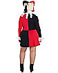 Adult Harley Quinn Red and Black Dress Costume - DC Villains