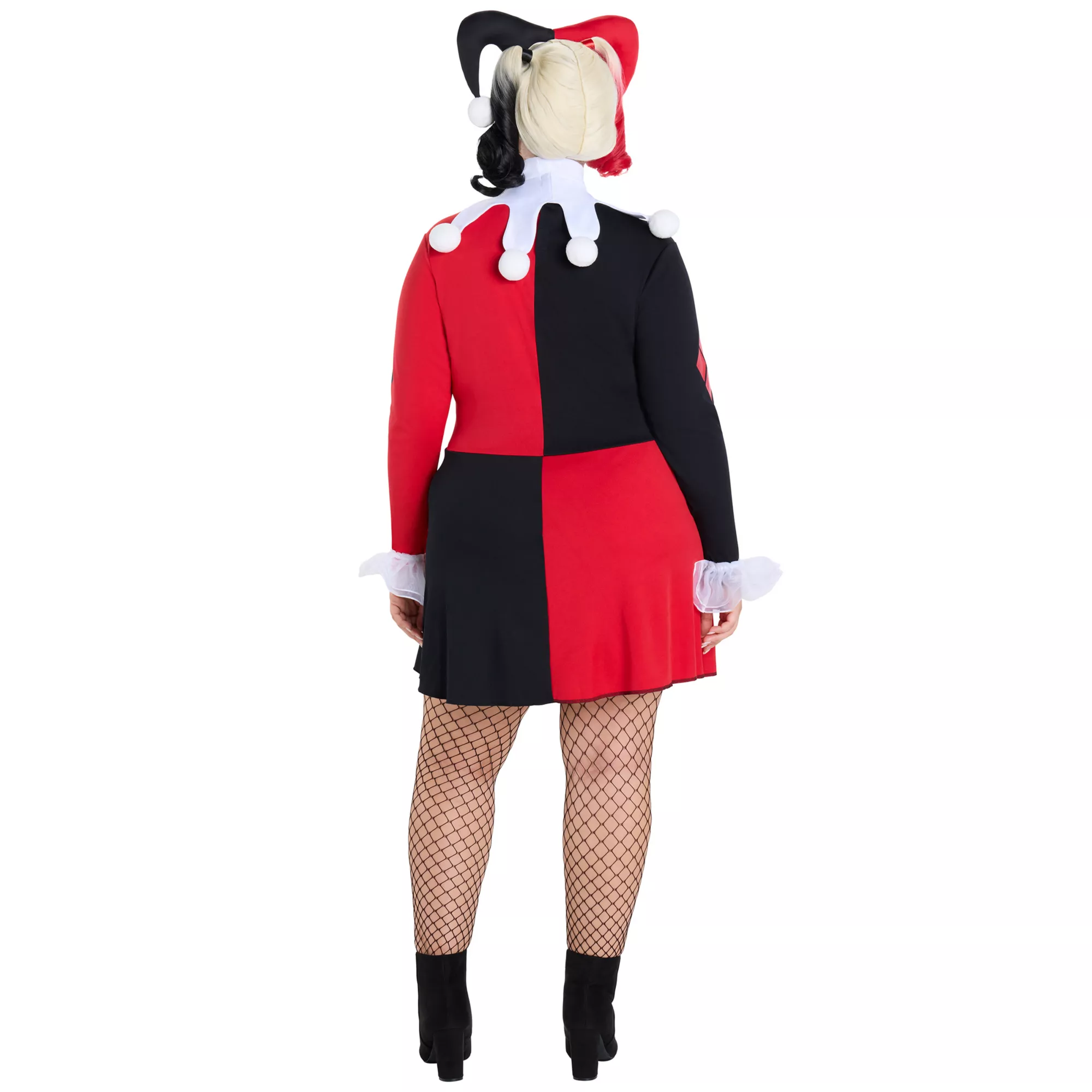 Adult Harley Quinn Red and Black Dress Costume - DC Villains at Spirit Halloween