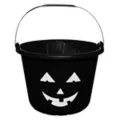 Glow in the Dark Black Pumpkin Treat Bucket at Spirit Halloween