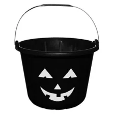 Glow in the Dark Black Pumpkin Treat Bucket at Spirit Halloween