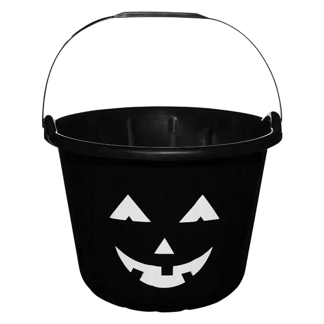 Glow in the Dark Black Pumpkin Treat Bucket at Spirit Halloween