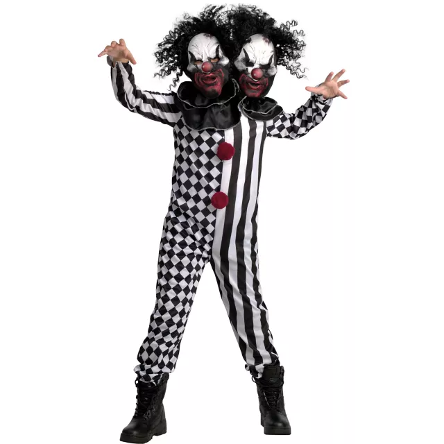 Scary Clown Costume Kids Red Black White