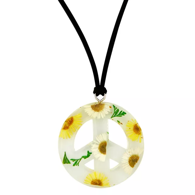 '60s Sunflower Peace Necklace at Spencer's