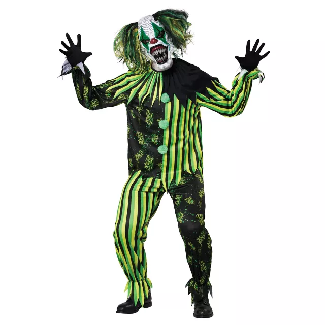 Sinister Clown Wig Adult Green Sinister Clown Wig Adult Green