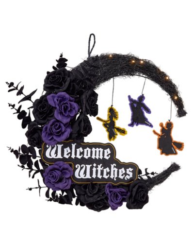 Light-Up LED Welcome Witches Wreath - Hocus Pocus by Spirit Halloween