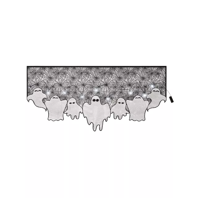 Light-Up Lace Ghost Mantel Scarf at Spencer's