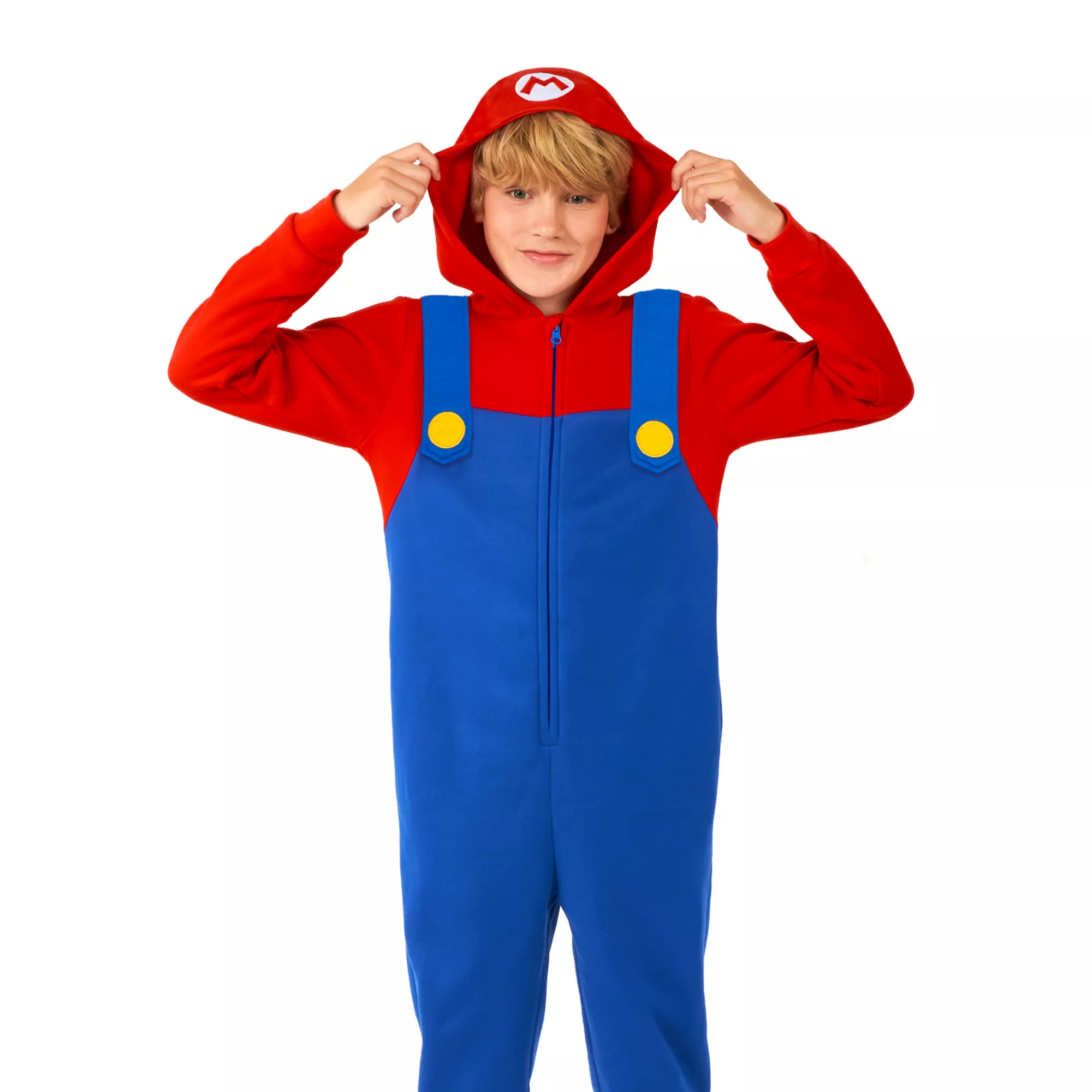 Kids Mario Jumpsuit With Hood - Super Mario Bros. at Spirit Halloween