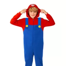 Kids Mario Jumpsuit With Hood - Super Mario Bros. at Spirit Halloween
