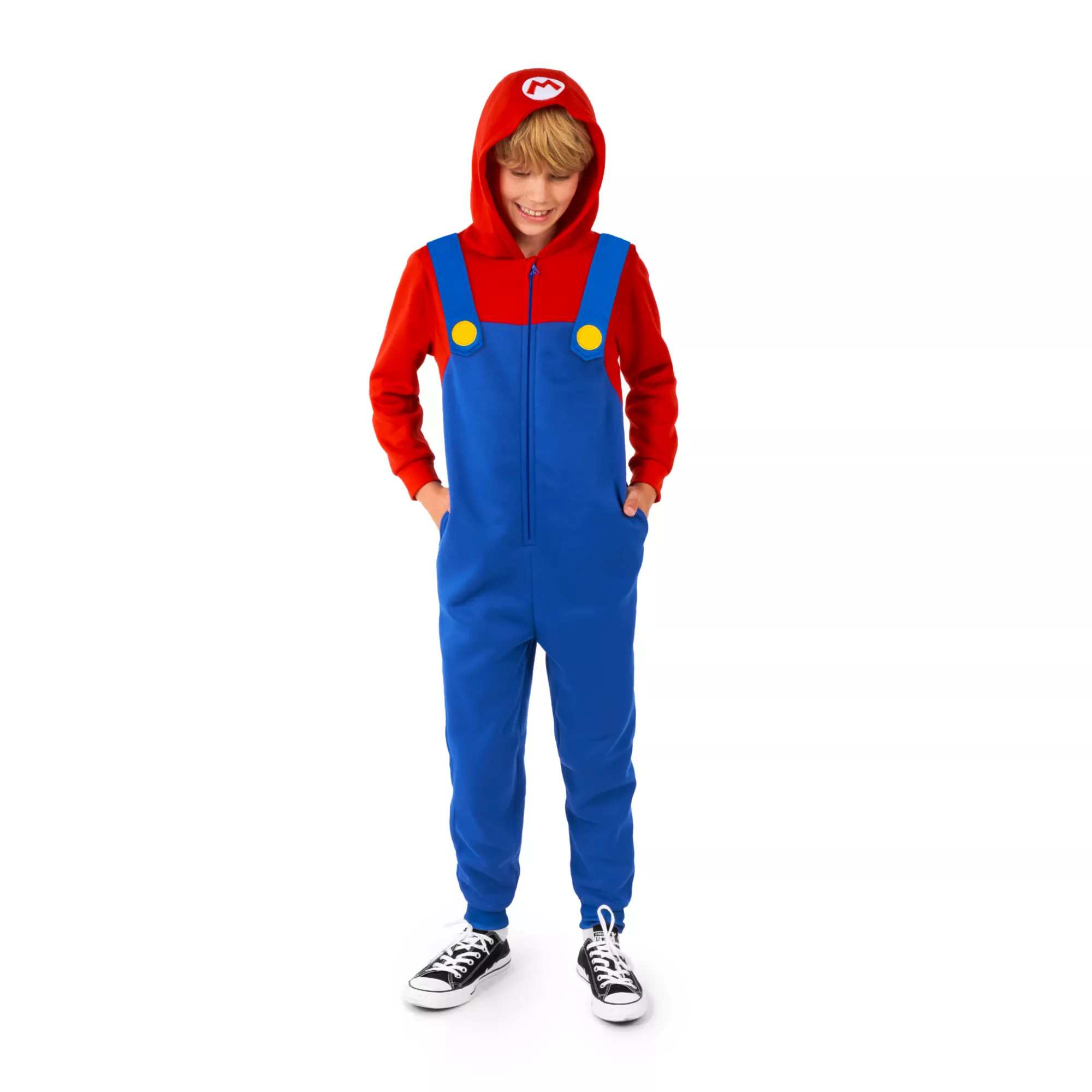 Kids Mario Jumpsuit With Hood - Super Mario Bros. at Spirit Halloween