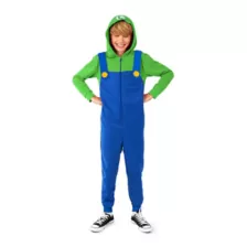 Kids Luigi Hooded Jumpsuit - Super Mario Bros. at Spirit Halloween