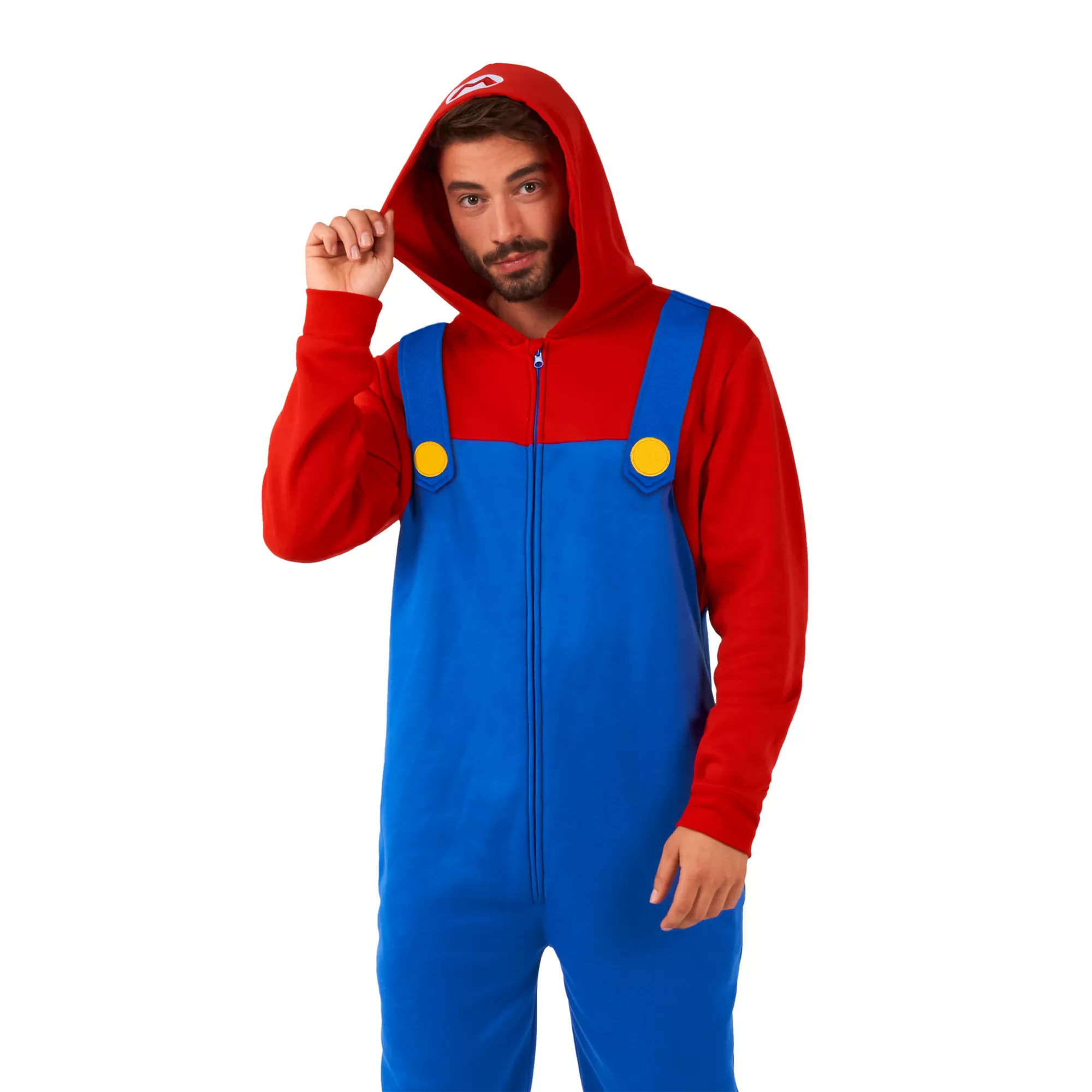 Adult Mario Jumpsuit With Hood - Super Mario Bros. at Spirit Halloween