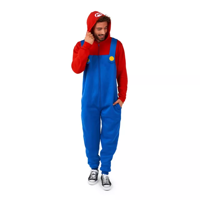 Adult Mario Jumpsuit With Hood - Super Mario Bros. at Spirit Halloween