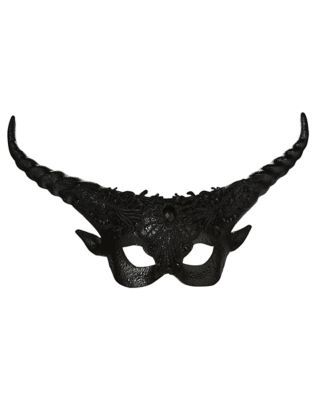 Black Horned Masquerade Eye Mask 