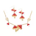 Multi-Pack Red Mushroom Earrings and Necklace Set at Spencer's
