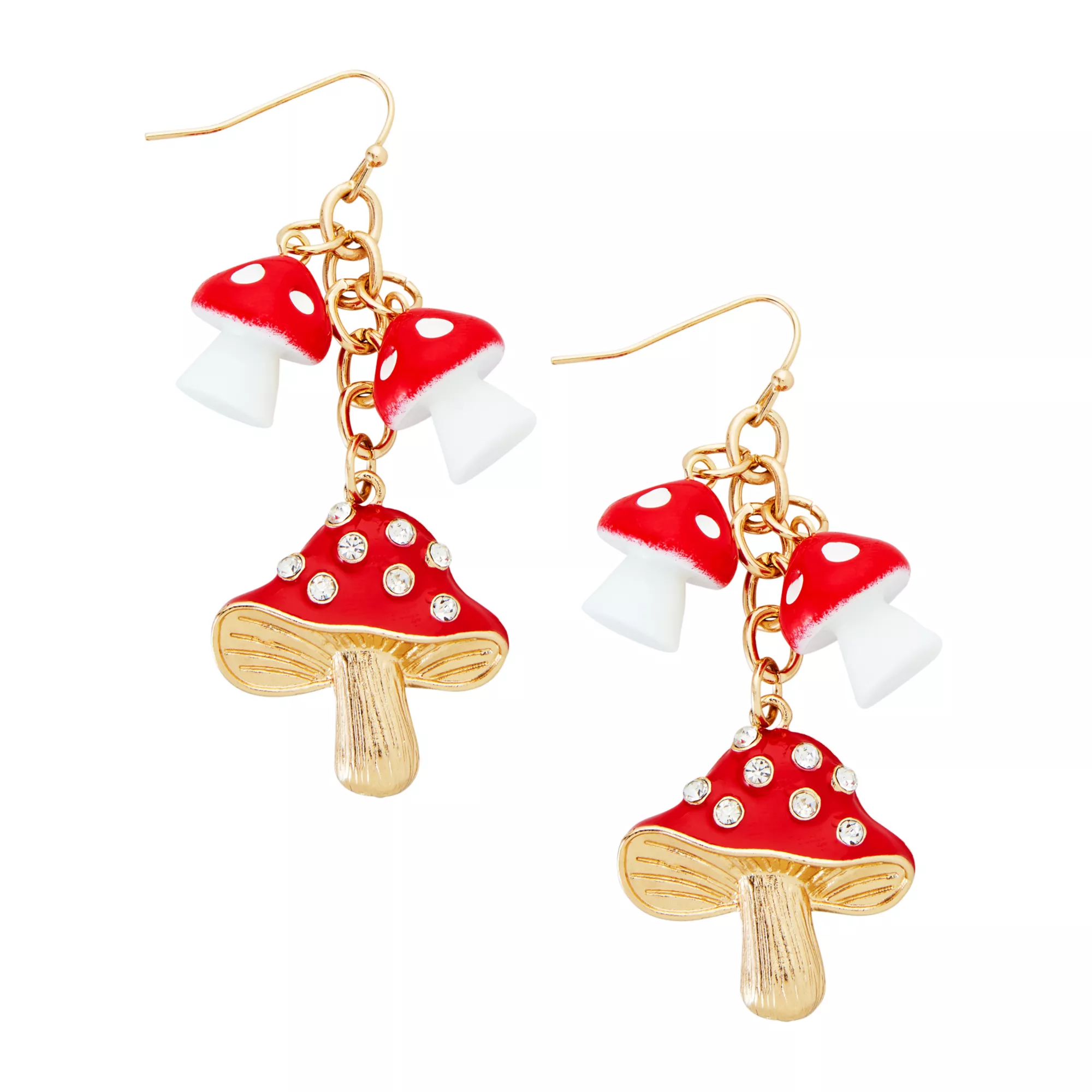 Multi-Pack Red Mushroom Earrings and Necklace Set at Spencer's