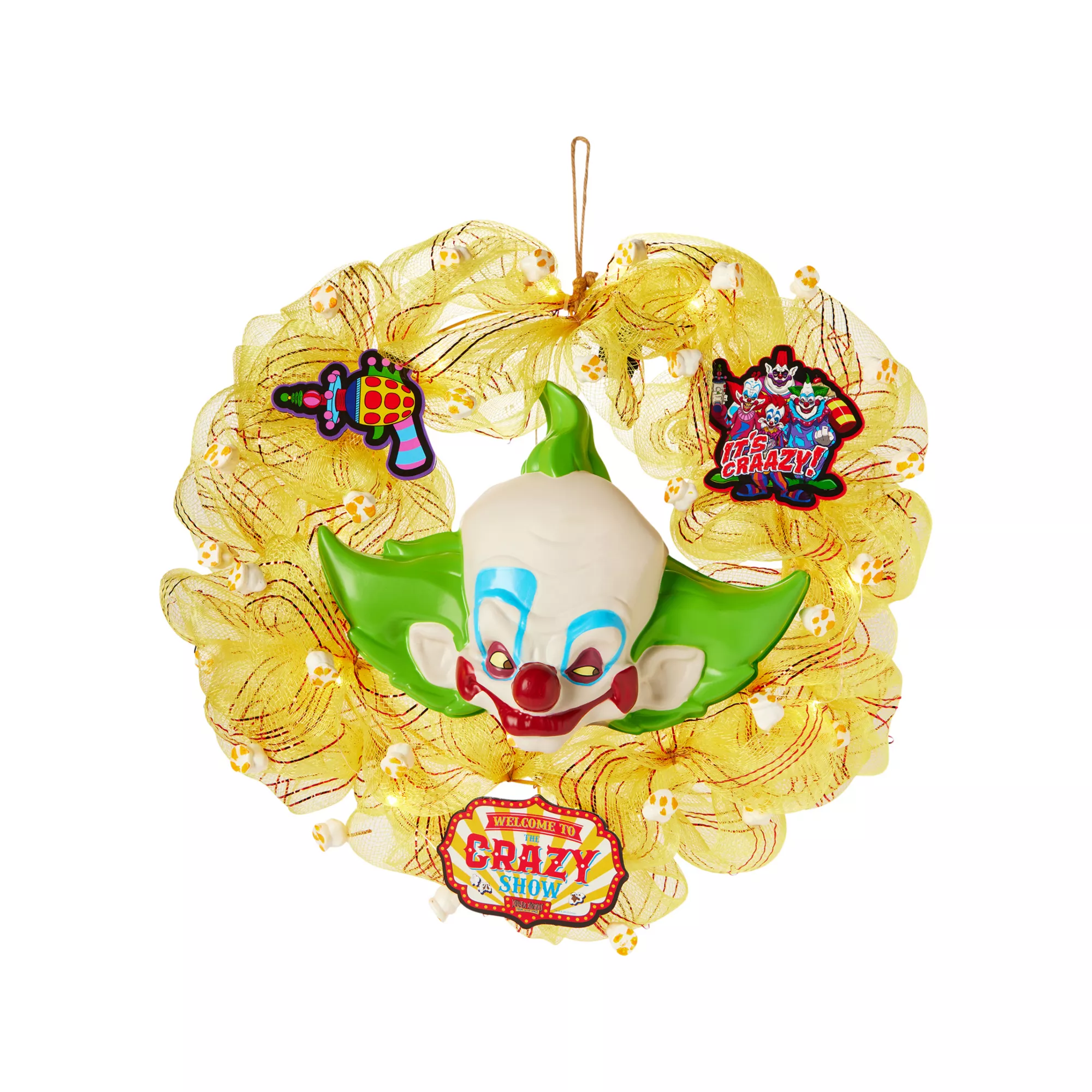 The Crazy Show Wreath - Killer Klowns from Outer Space at Spirit Halloween