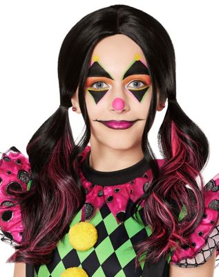 Heat Resistant Kids Neon Clown Wig