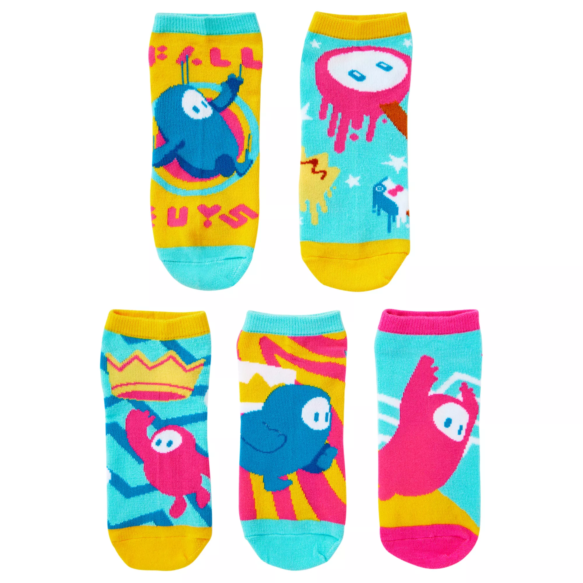 Fall Guys No Show Socks - 5 Pack at Spirit Halloween
