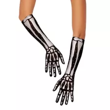 Skeleton Rhinestone Mesh Gloves at Spirit Halloween