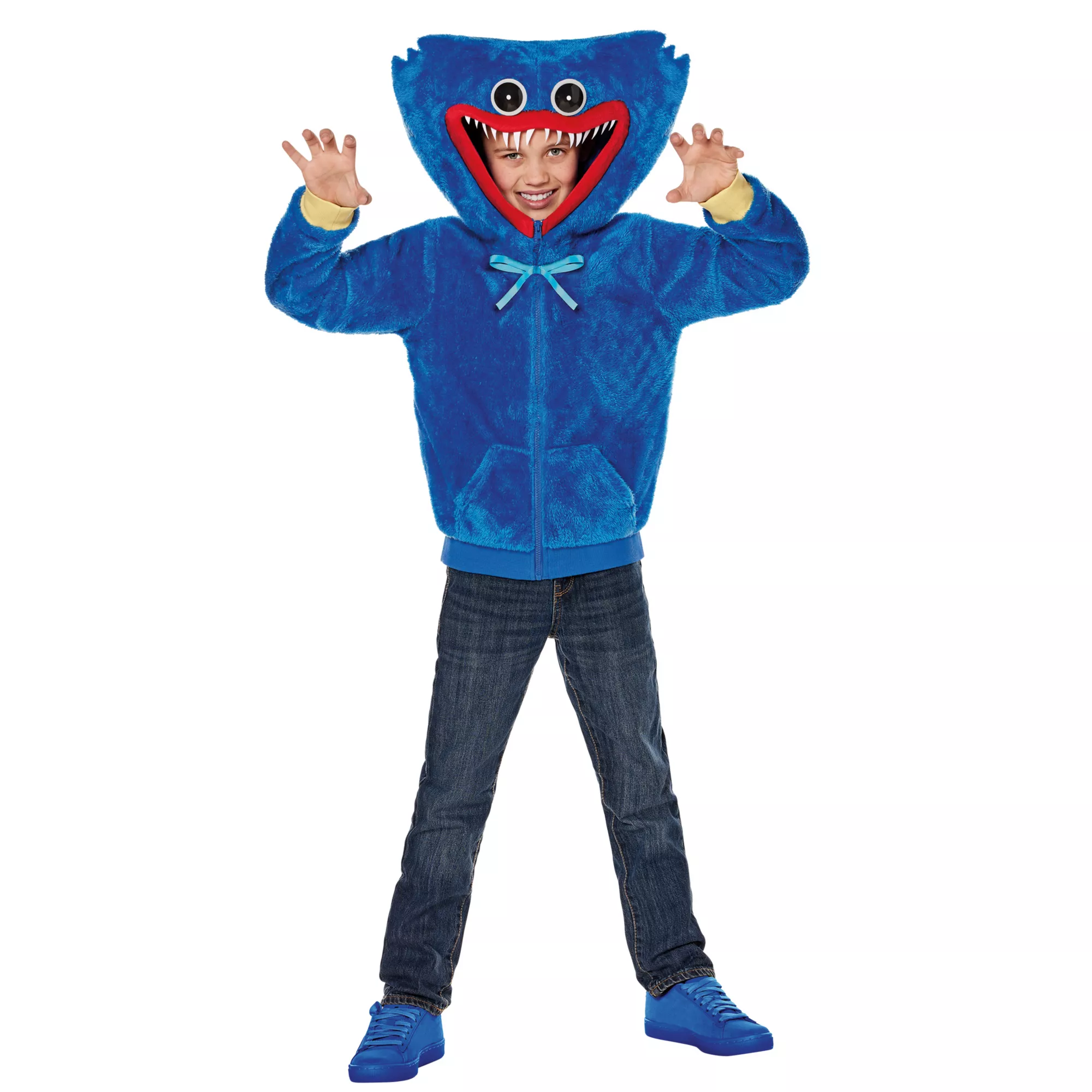 Kids Huggy Wuggy Zip-Up Costume Top - Poppy Playtime at Spencer's