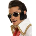 Gold Elvis Sunglasses with Sideburns- Elvis Presley at Spirit Halloween