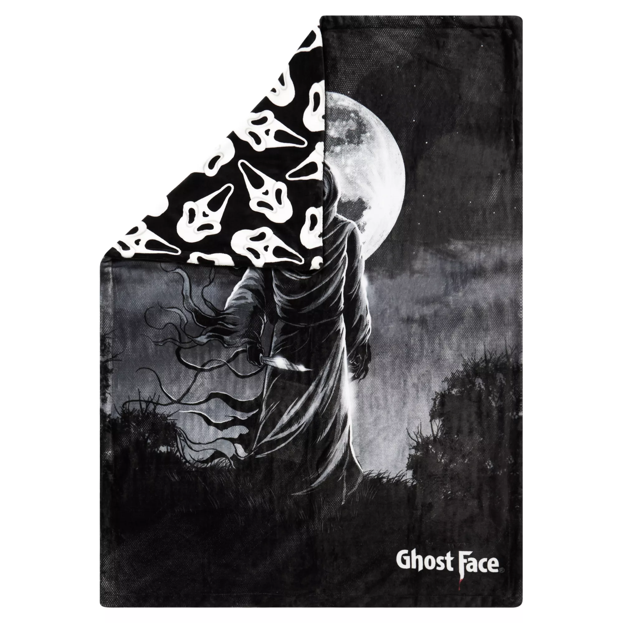 Ghost Face Reversible Fleece Blanket at Spencer's