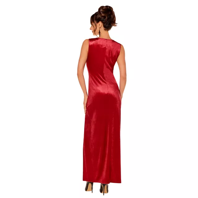 Adult Red Velour Maxi Dress at Spirit Halloween