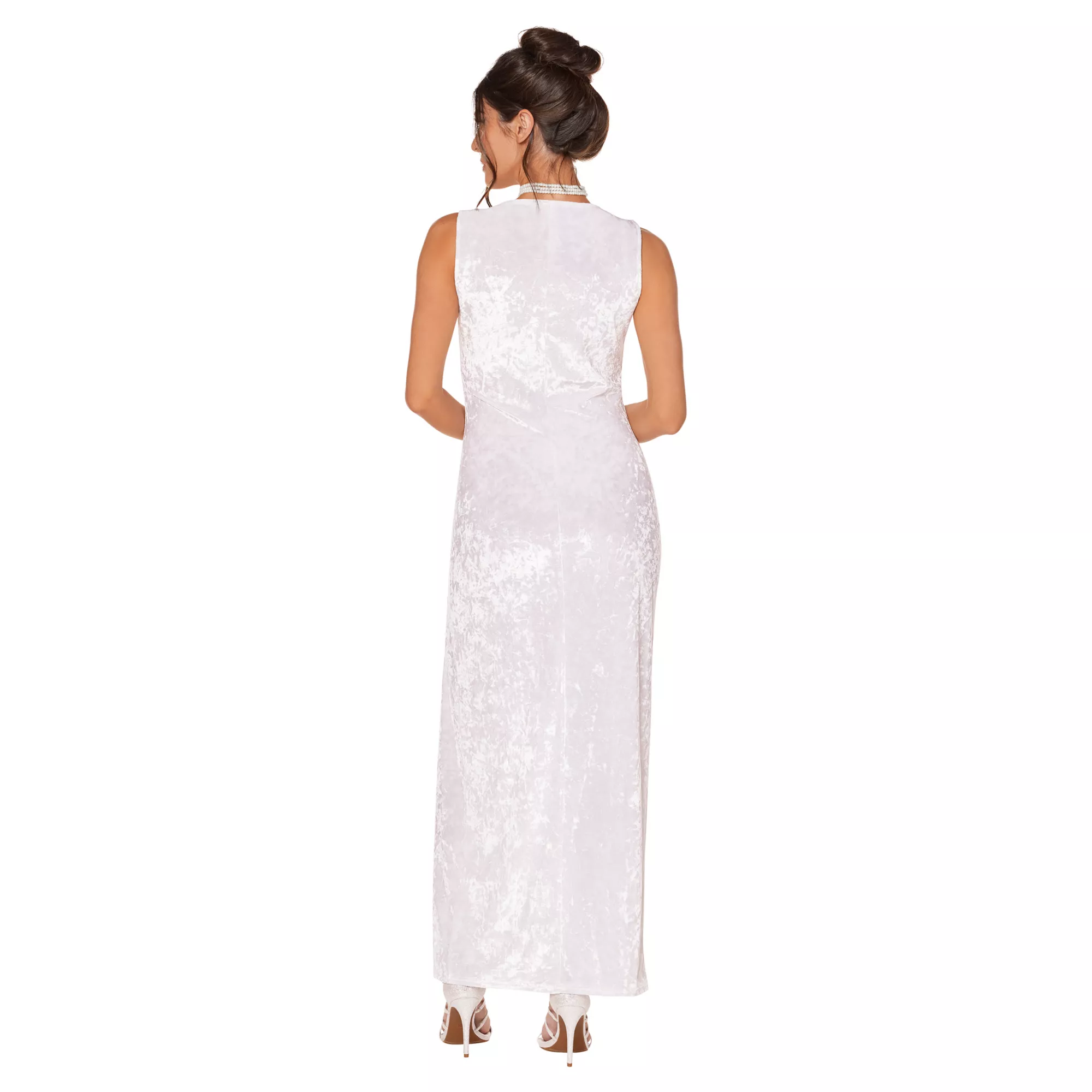 Adult White Velour Maxi Dress at Spirit Halloween