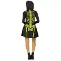 Adult Neon Green Skeleton Hooded Dress at Spirit Halloween