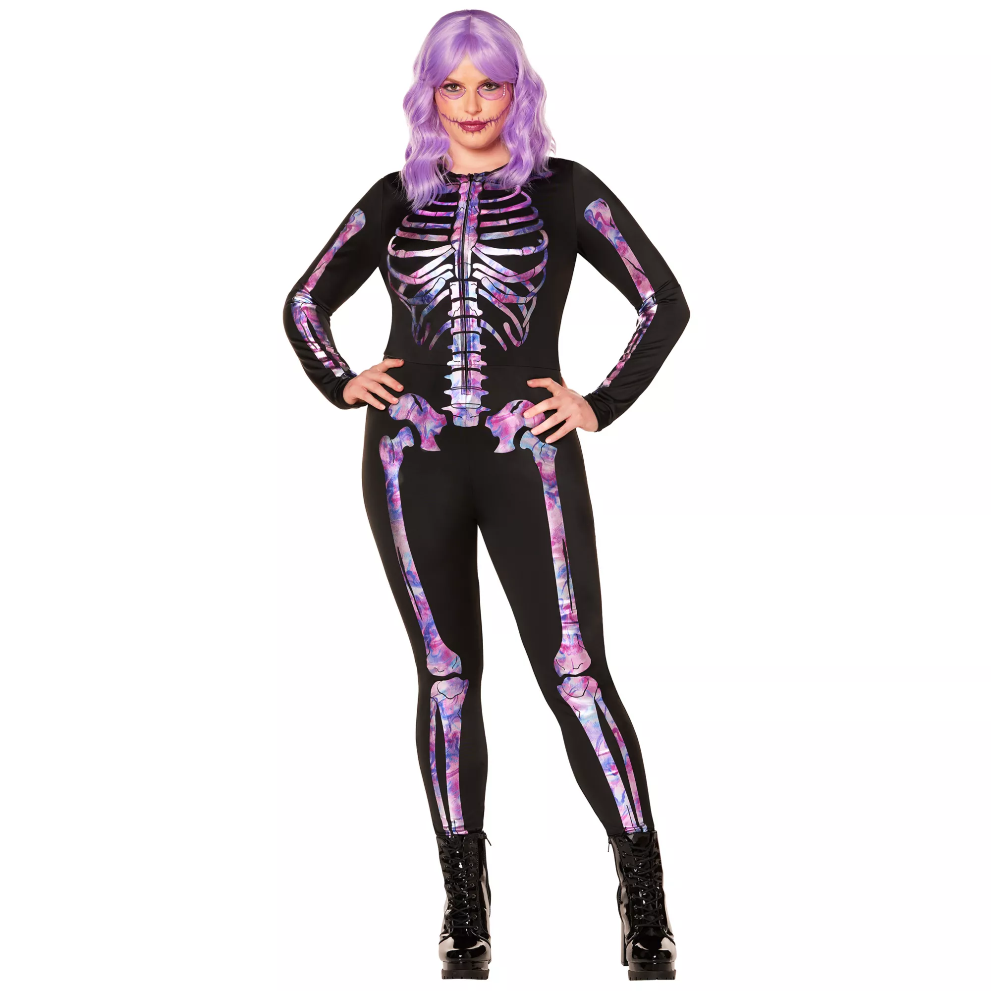 Adult Neon Skeleton Catsuit at Spirit Halloween