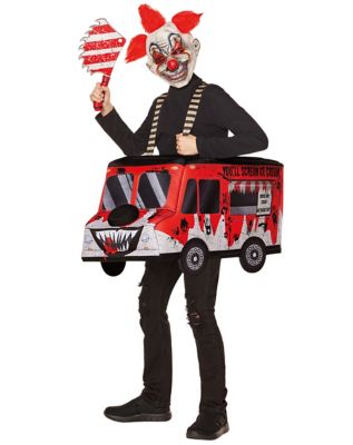 Kids Horror Ice Cream Truck Ride-Along Costume, Black/Red - Spirit Halloween
