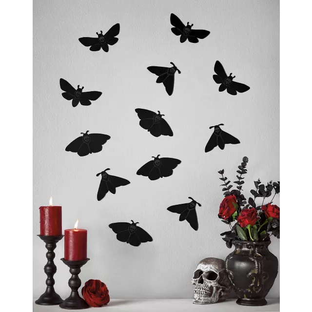 Multi-Pack Gothic Noir Moth Decals - 12 Pack at Spencer's
