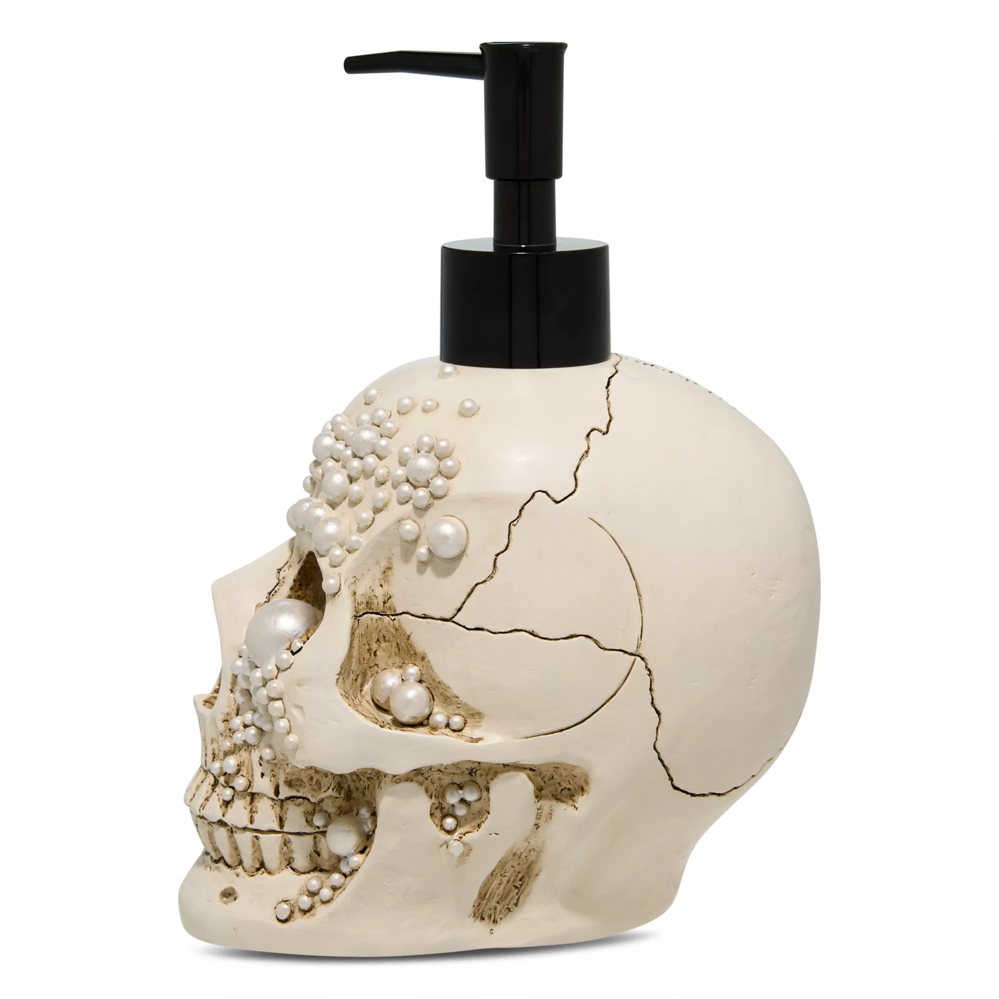 Skull Pearl-Effect Soap Dispenser at Spirit Halloween