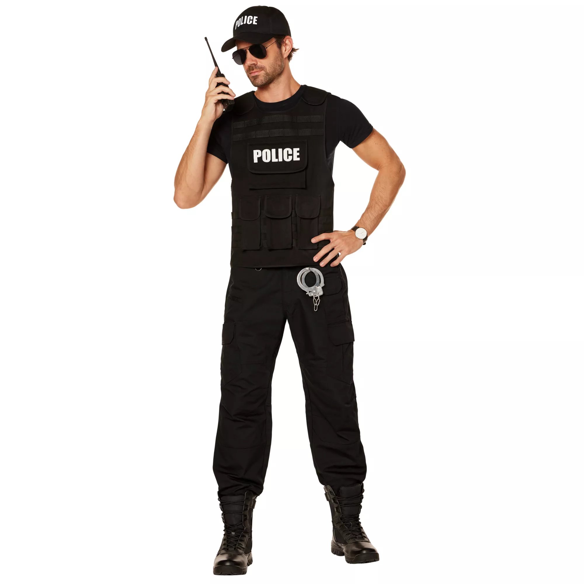 Adult Black Police Vest at Spencer's