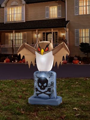 4.5 Ft. Owl Tombstone Light-Up Inflatable Decoration