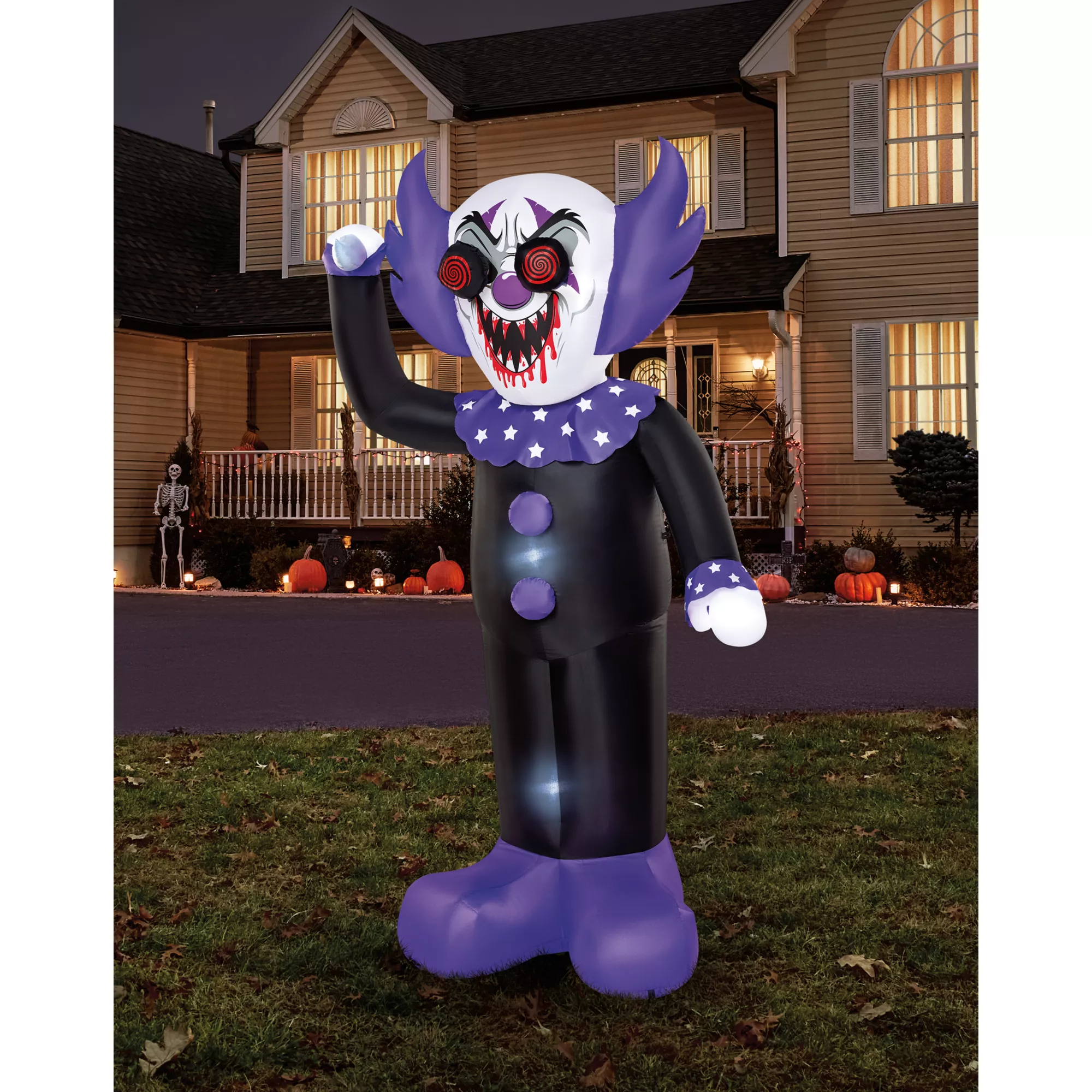 8 Ft. Spinning Eye Clown Light-Up Inflatable Decoration at Spirit Halloween