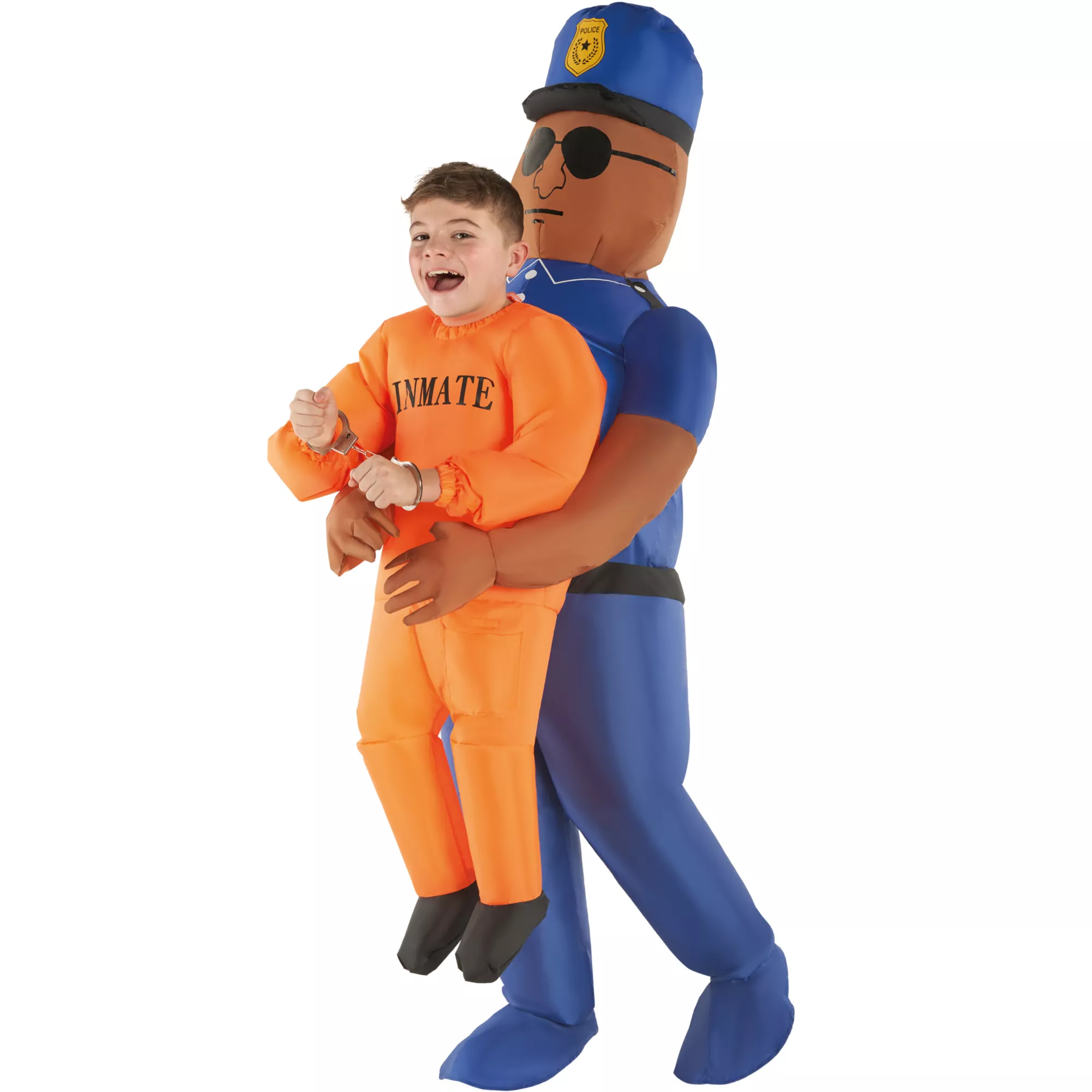 Kids Police and Inmate Inflatable Costume at Spirit Halloween