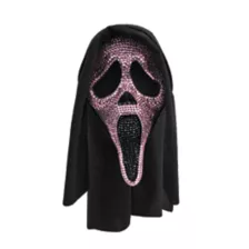 Ghost Face Pink Bling Full Mask at Spencer's