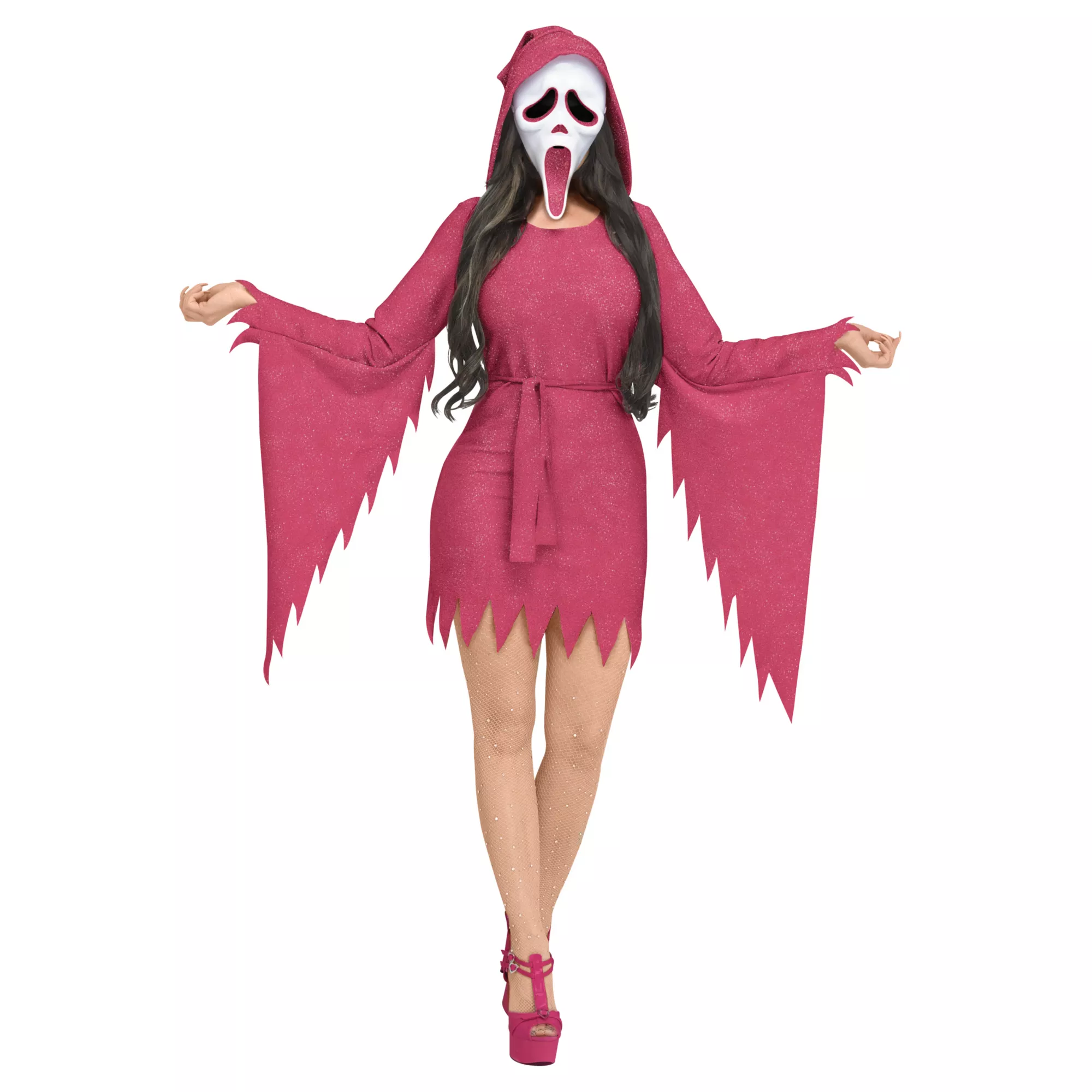 Adult Ghost Face Pink Bling Dress Costume at Spencer's
