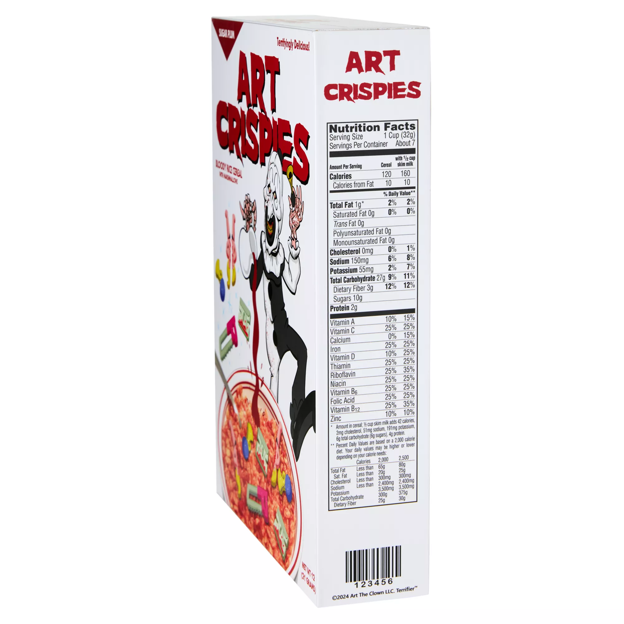 Terrifier Art Crispies Cereal Box Sign at Spencer's