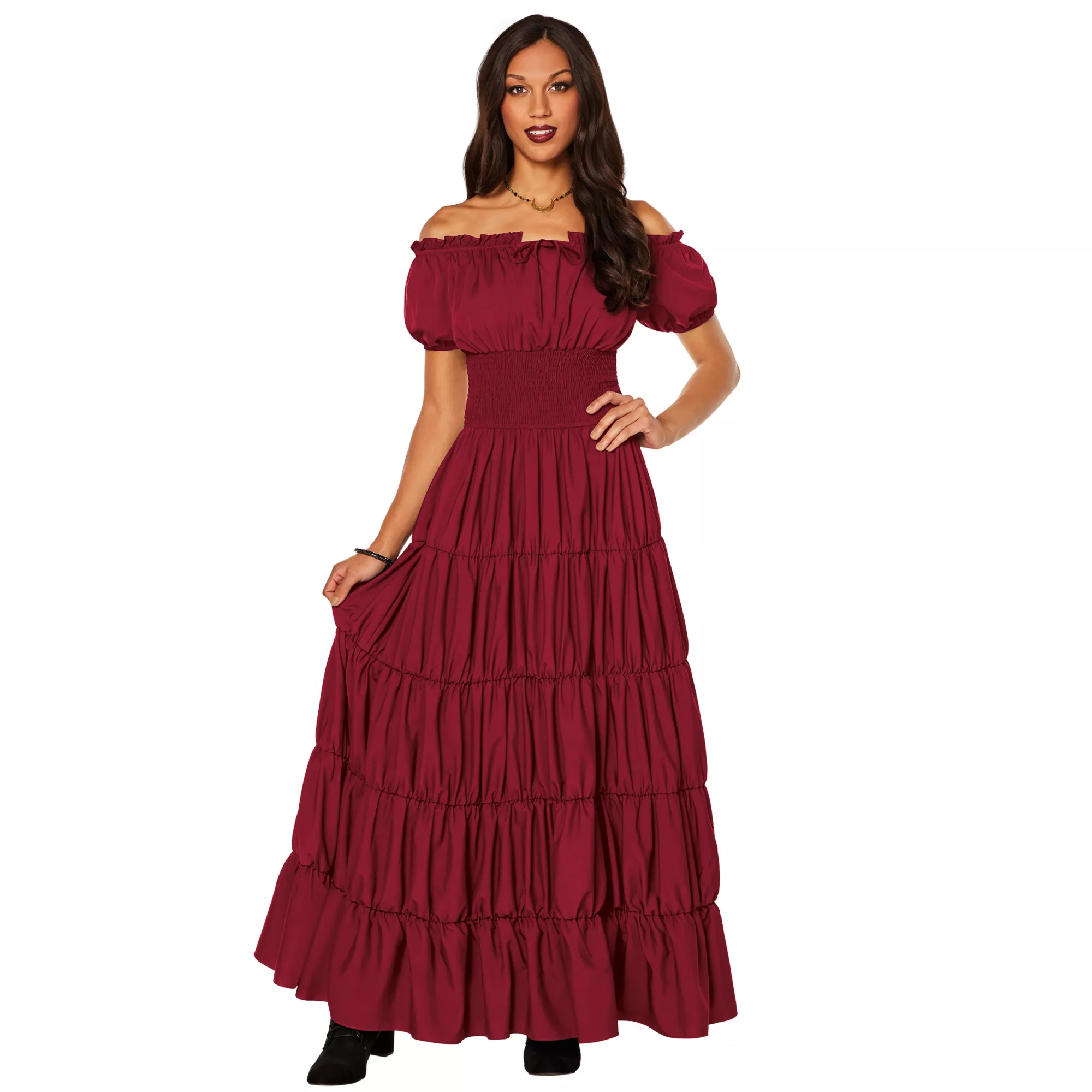 Adult Red Peasant Dress at Spirit Halloween
