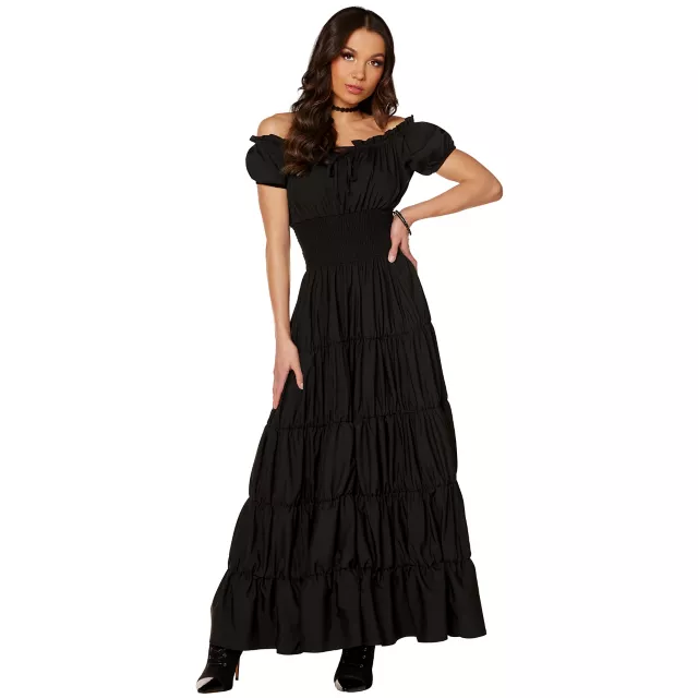 Long Black Peasant Dress