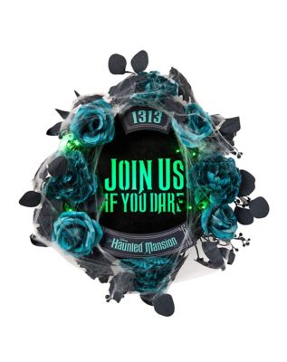 Disney The Haunted Mansion Light-Up Join Us If You Dare Wreath